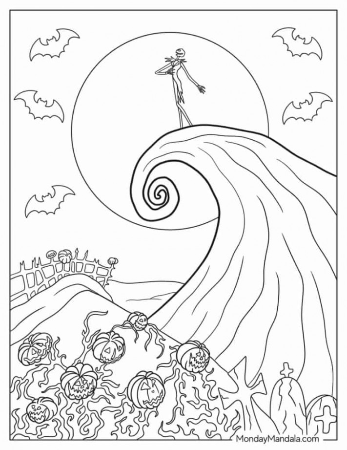 Nightmare Before Christmas Coloring Pages (Free PDFs)