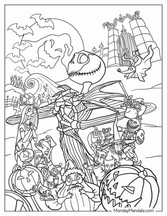 Nightmare Before Christmas Coloring Pages (Free PDFs)