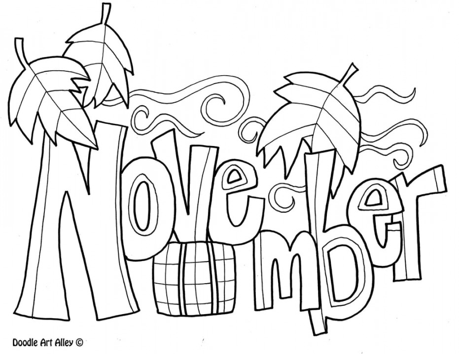 November Coloring Pages - DOODLE ART ALLEY