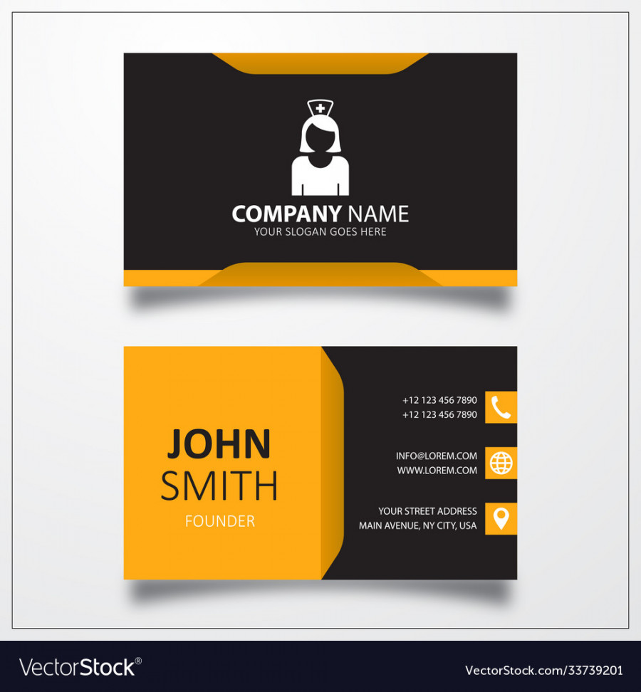 Nurse icon business card template Royalty Free Vector Image