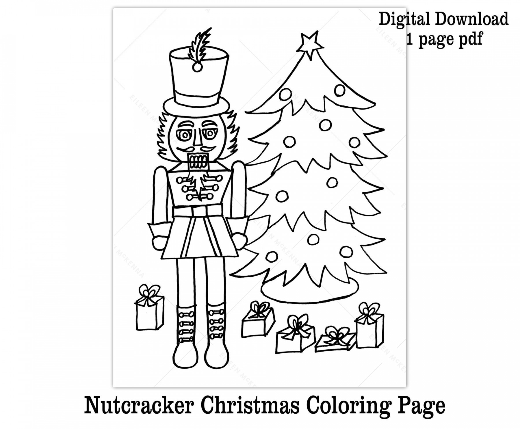 Nutcracker Christmas Coloring Page Printable Kids Christmas - Etsy