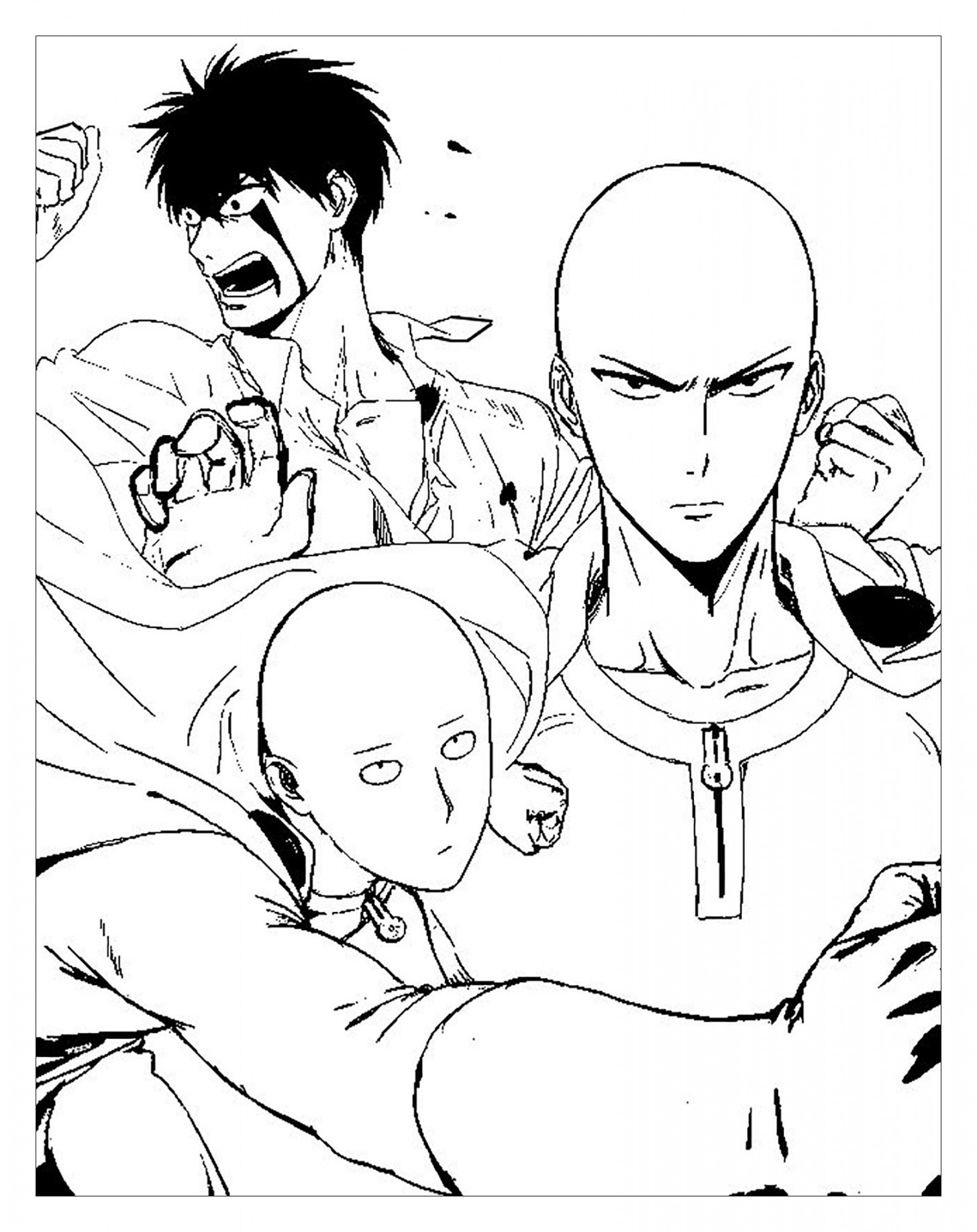 One Punch Man coloring pages for kids - One Punch Man Kids