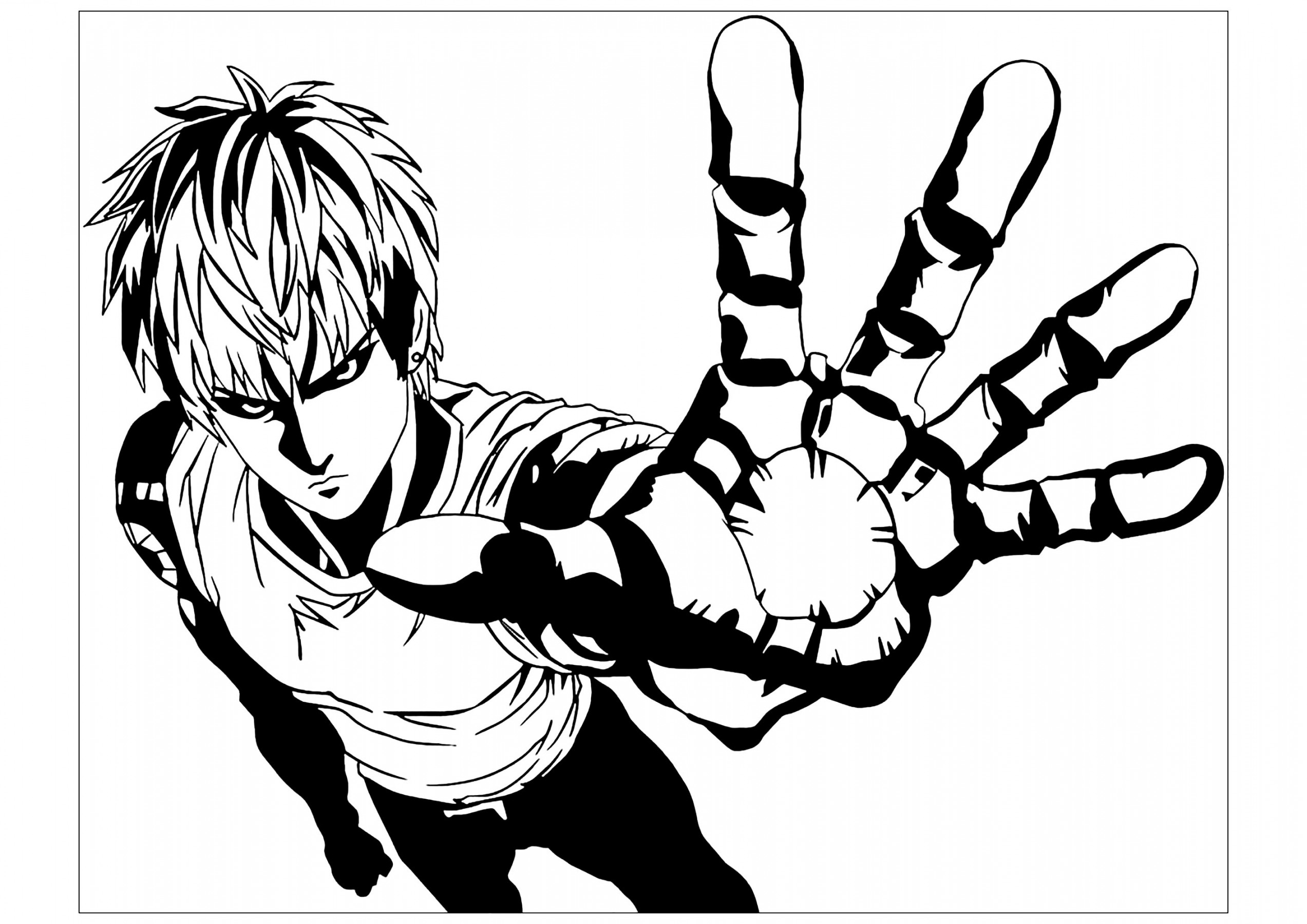 One Punch Man coloring pages to print for kids - One Punch Man