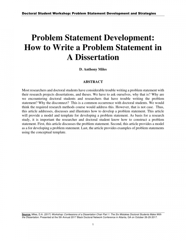 PDF) ARTICLE: "Research Methods and Strategies: Problem Statement