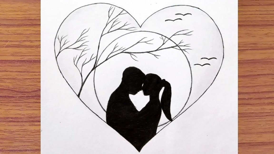 pencil drawing of couple Inside love  couple drawing step by step