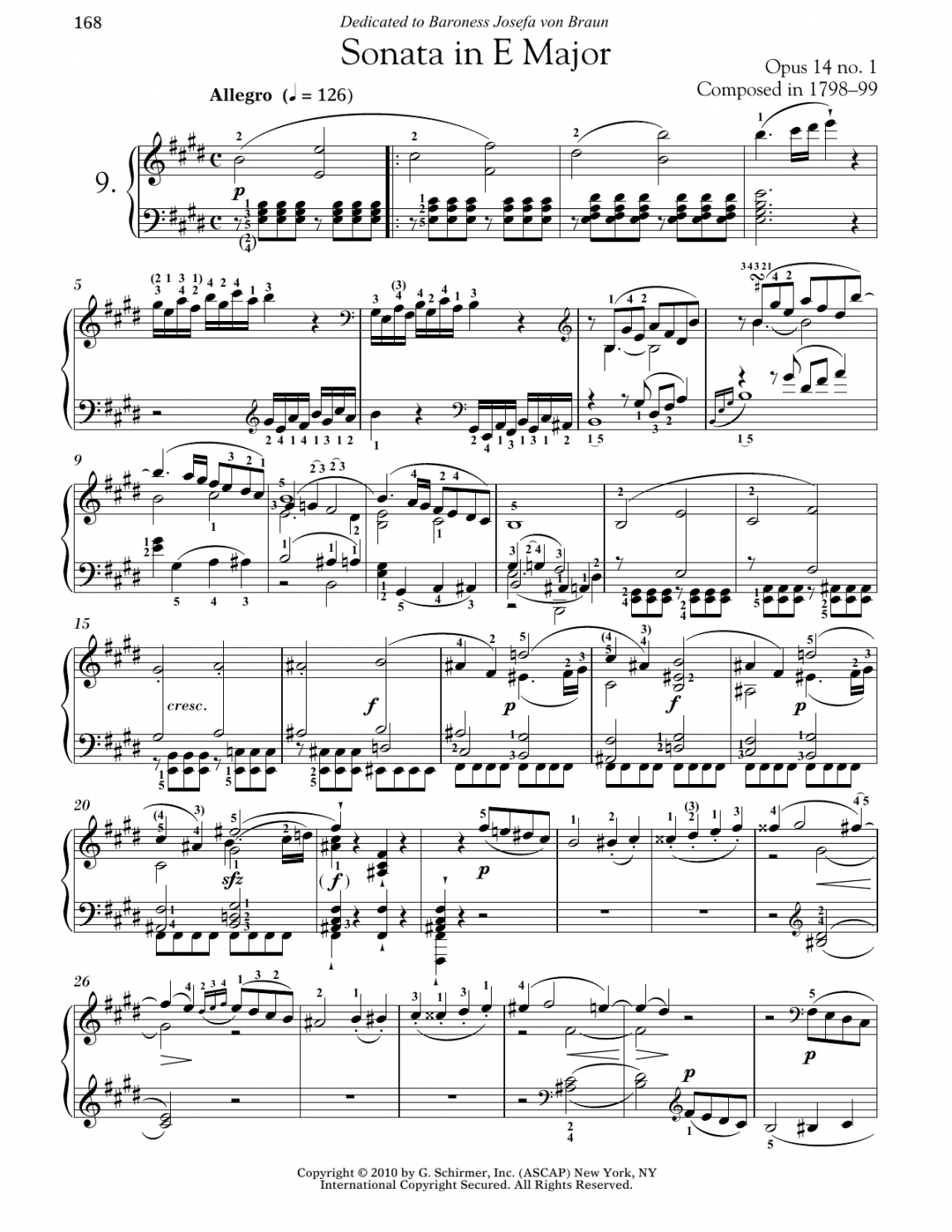 Piano Sonata No.  In E Major, Op. , No