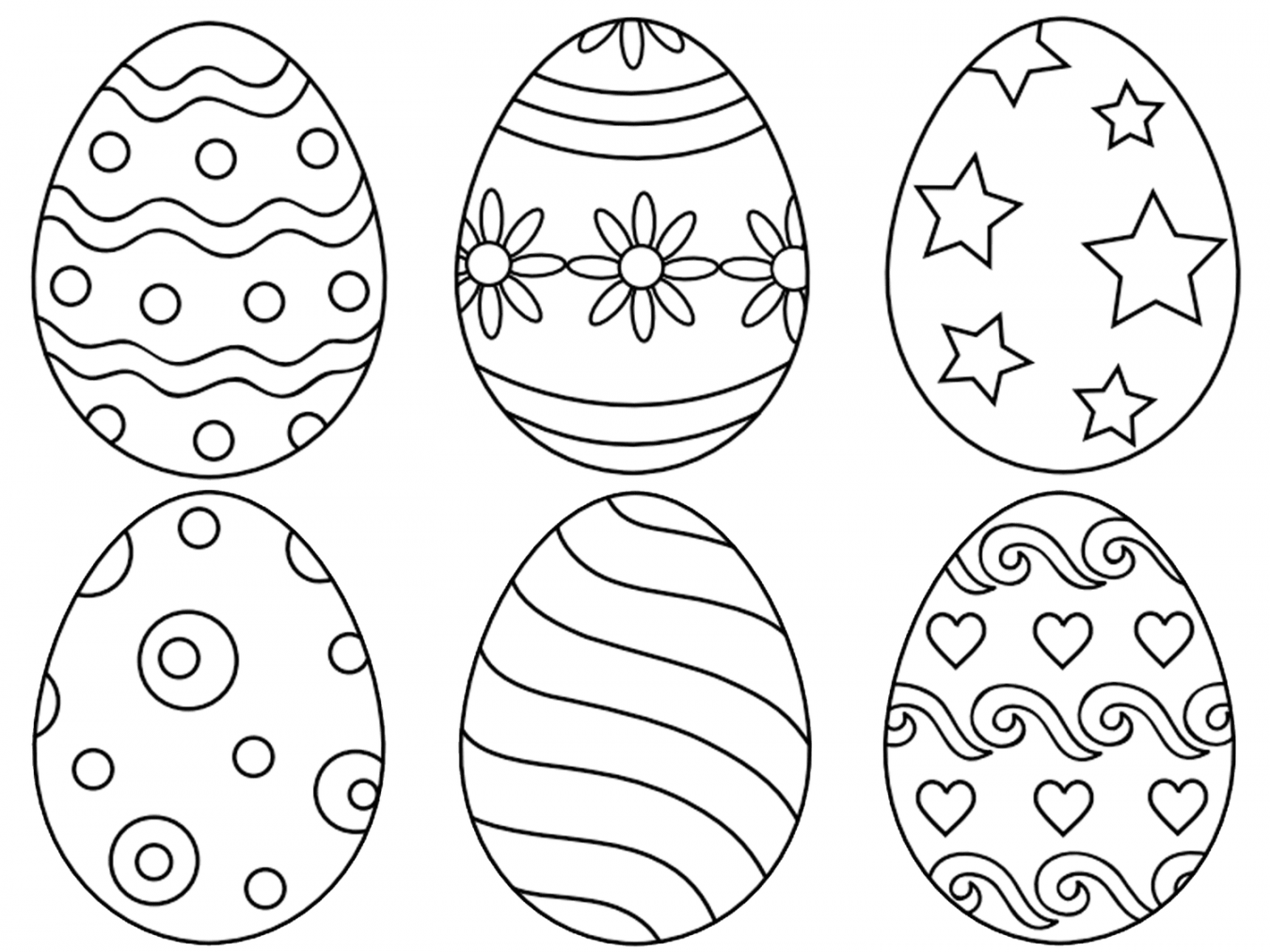 Places for Free, Printable Easter Egg Coloring Pages