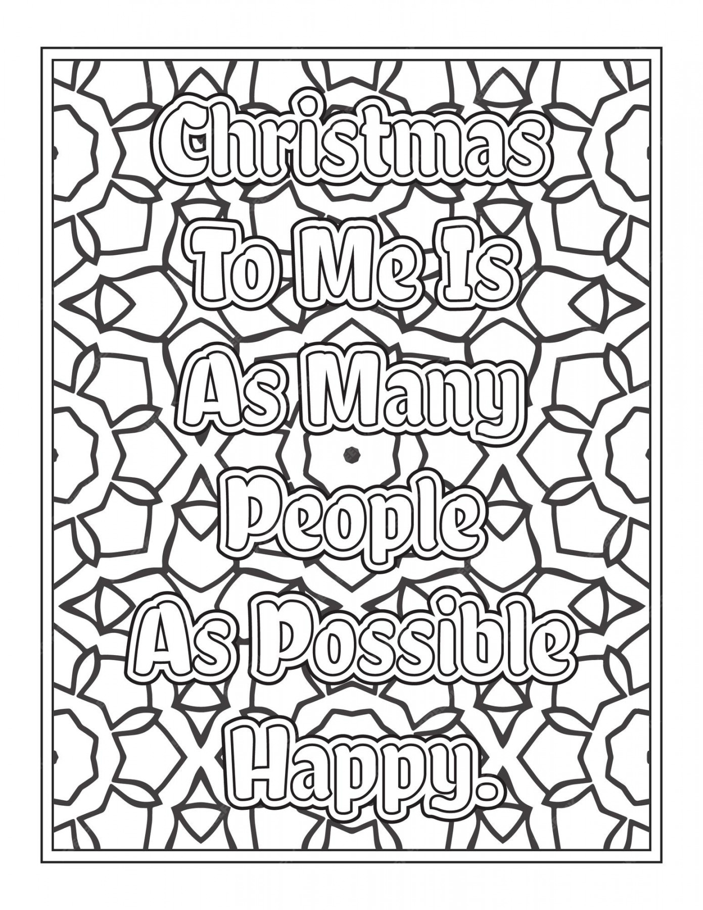 Premium Vector  Christmas quotes coloring book page