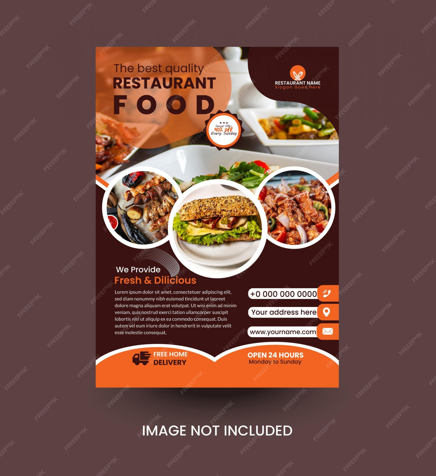 Premium Vector  Creative food flyer design template