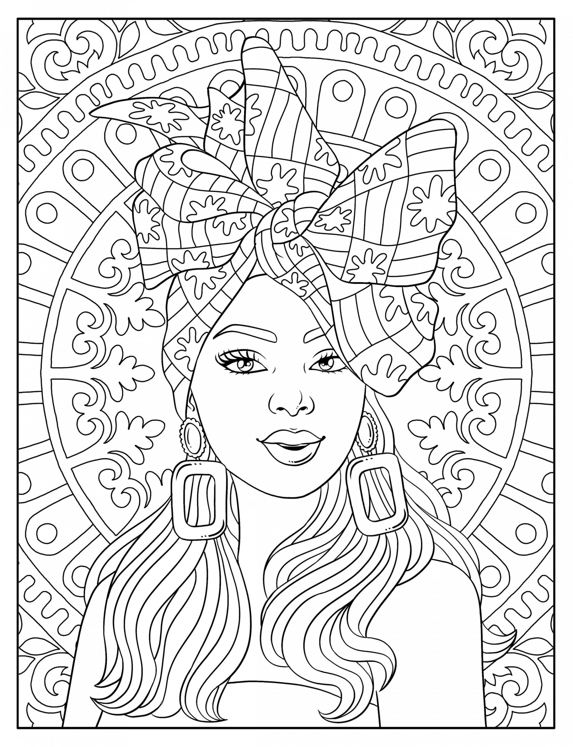 Printable Adult Coloring Page Beautiful Black Woman Portrait - Etsy