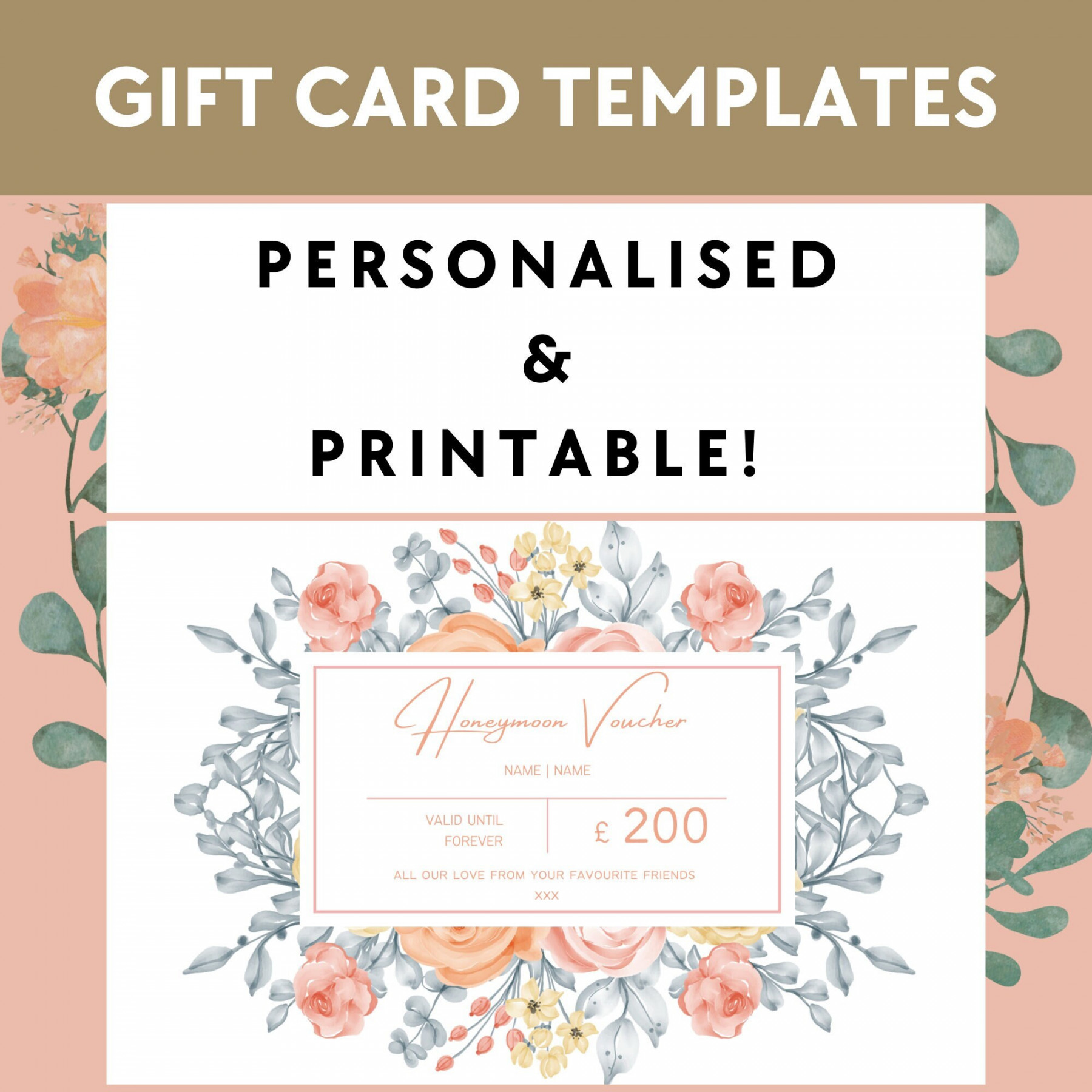 PRINTABLE AND CUSTOMISABLE Personalised Gift Certificate - Etsy