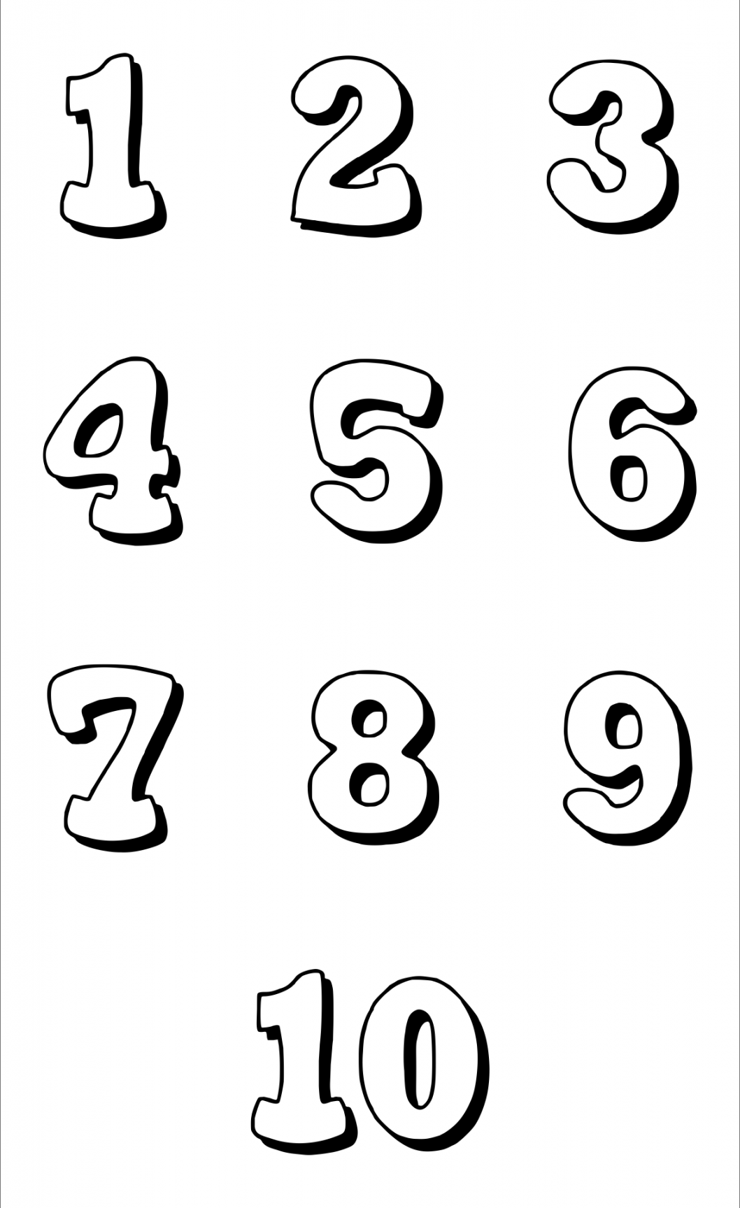 Printable Bubble Writing Numbers  0  Bubble numbers, Bubble