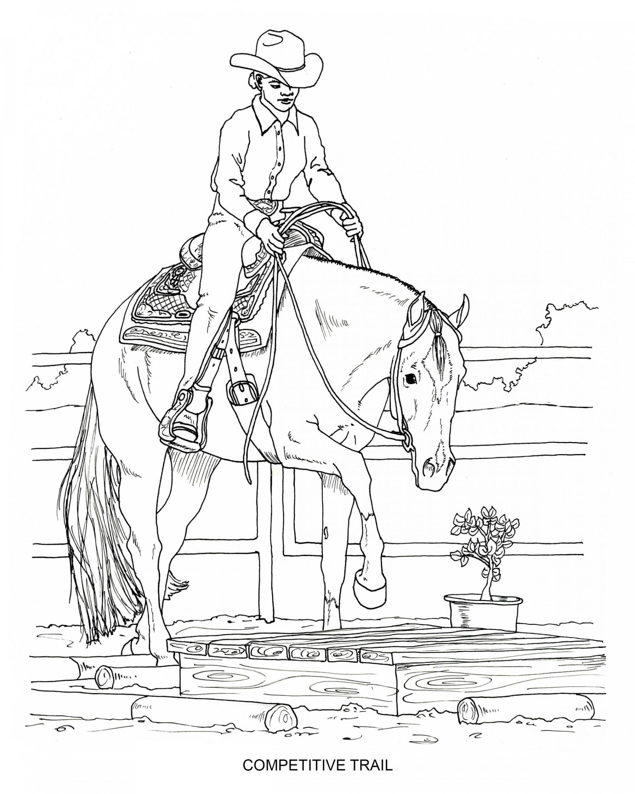 PRINTABLE Set of  Western Riding Coloring Pages Digital - Etsy