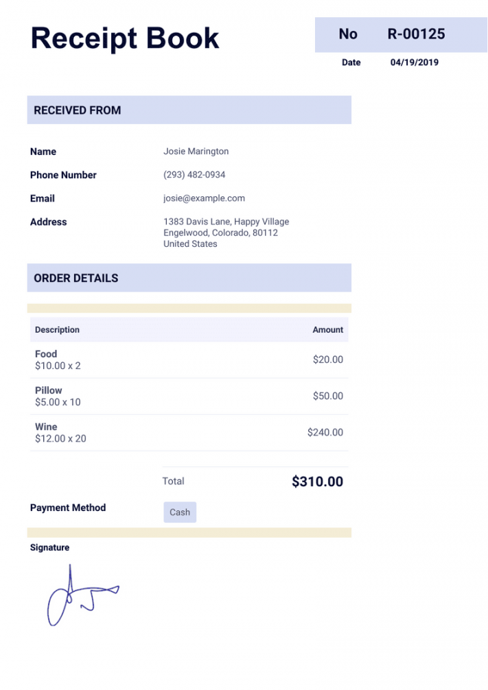 Receipt Book Template - PDF Templates  Jotform