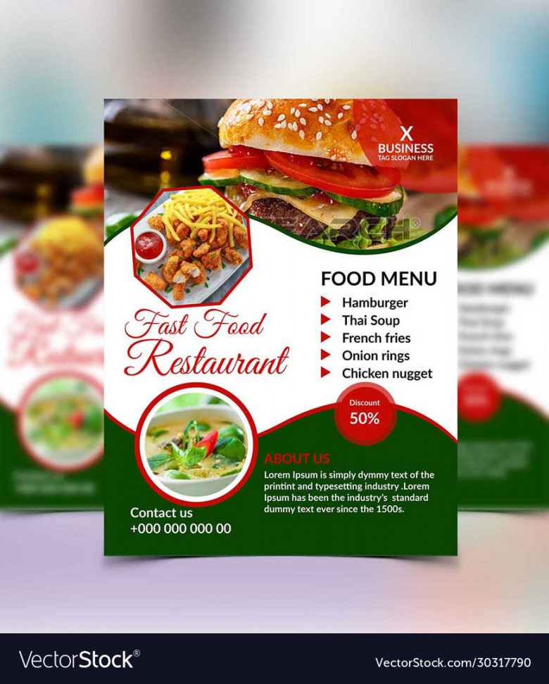 Restaurant flyer design template Royalty Free Vector Image