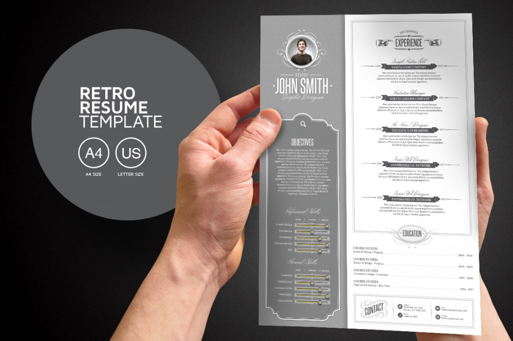 Retro Resume Template on Behance