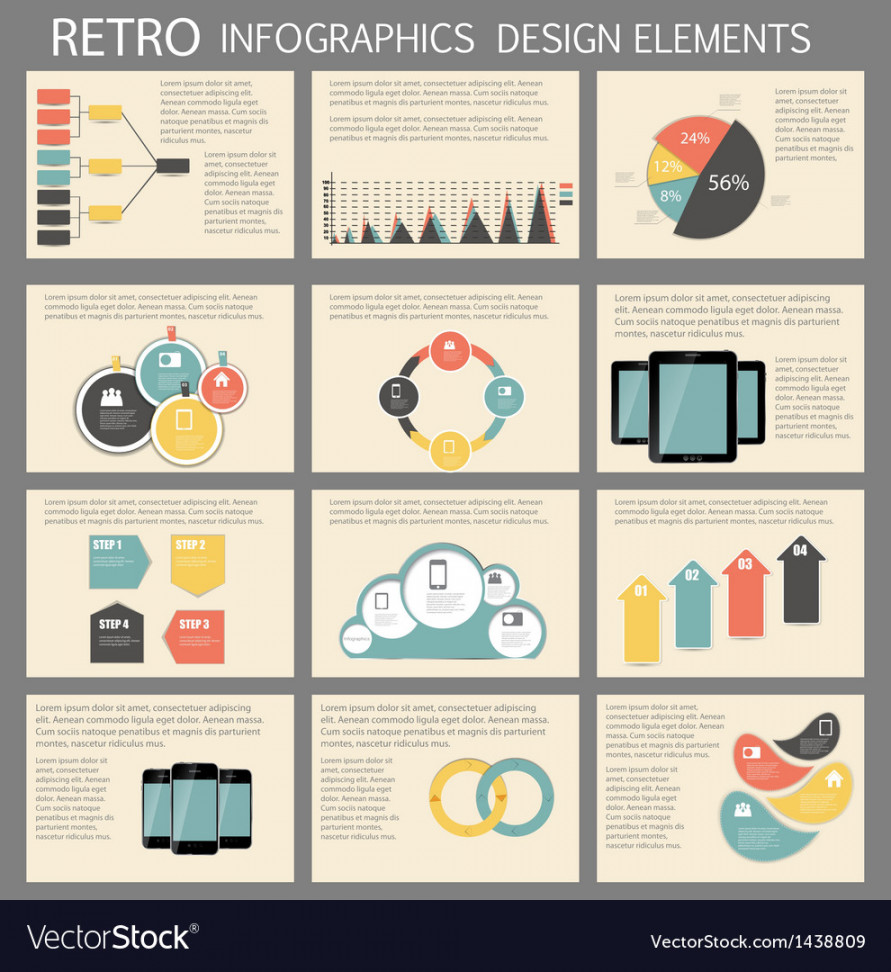 Retro vintage infographic template business Vector Image