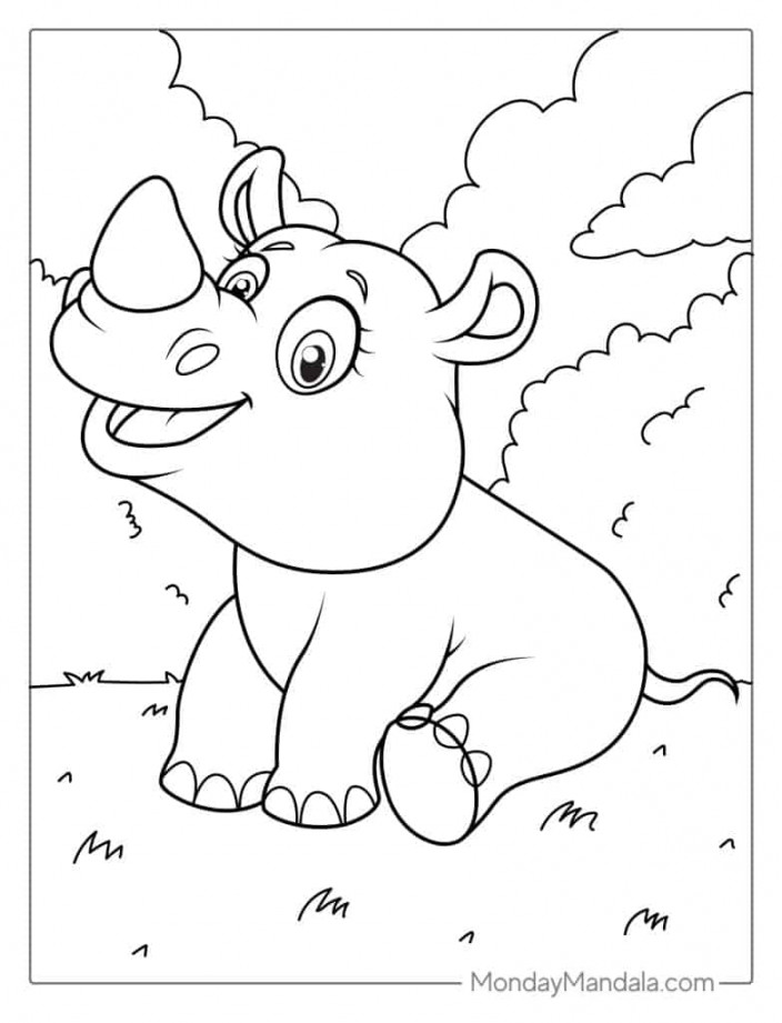 Rhino Coloring Pages (Free PDF Printables)