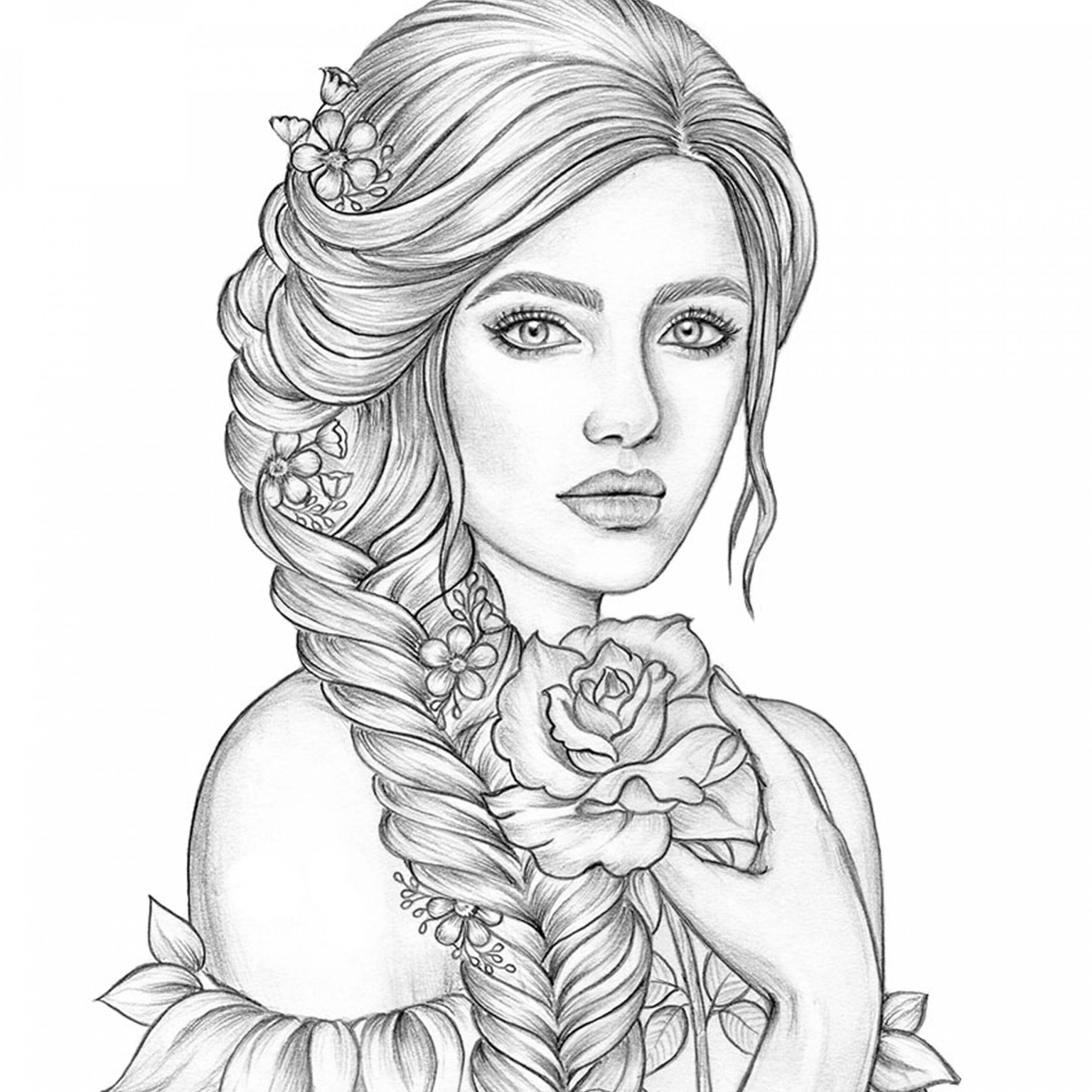 Rose Adult Coloring Pages Premium Coloring Pages line - Etsy UK