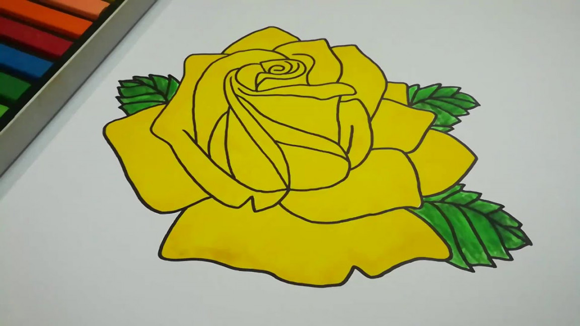 ROSE DRAWING IS EASY l TRY YOURSELF l YELLOW FLOWER