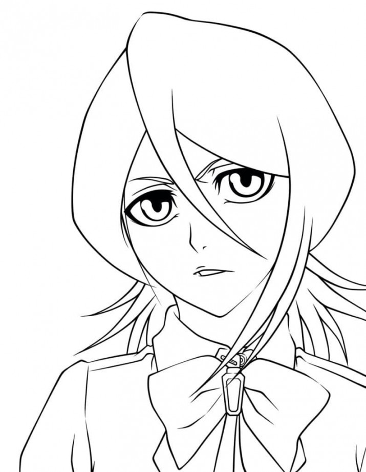 Rukia Kuchiki in Anime Bleach coloring page - Download, Print or