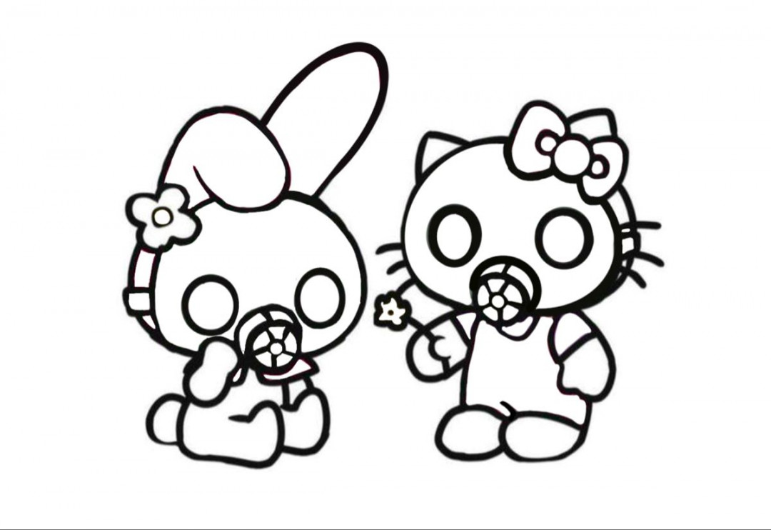 Sanrio ♡︎ Coloring page  Hello kitty colouring pages, Cute