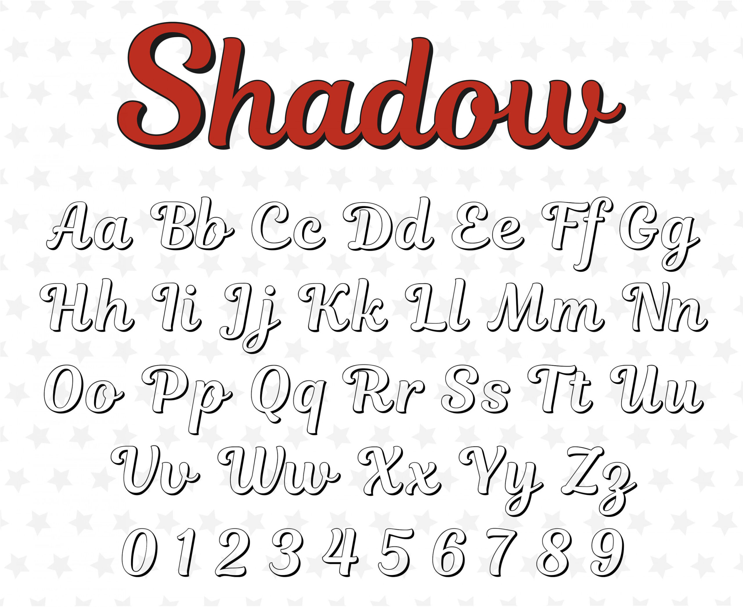 Shadow Font Ttf Svg Png Shadow Letters Font Shadow Cursive - Etsy