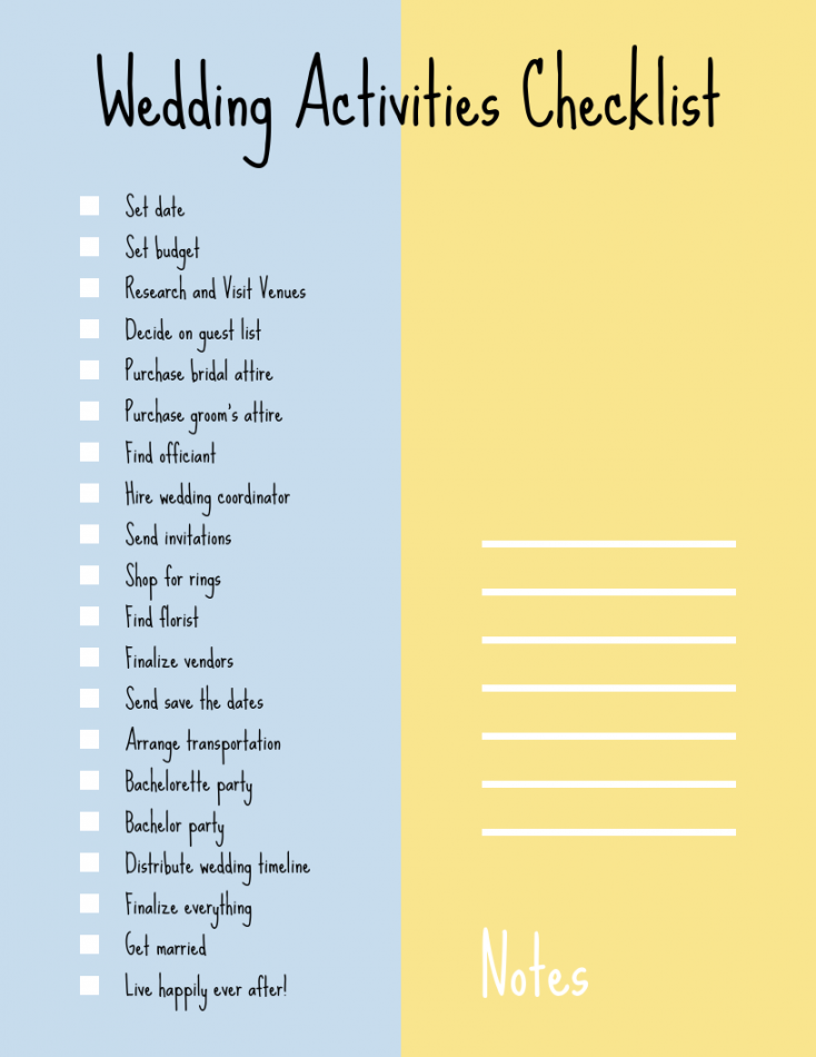 Simple Handwritten Wedding Checklist Template - Venngage