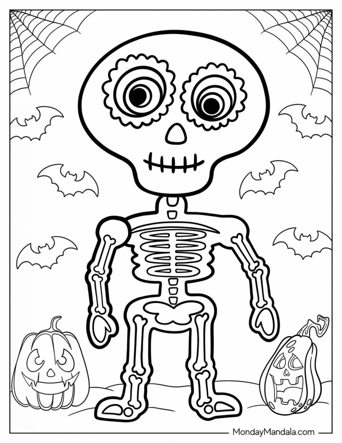 Skeleton Coloring Pages (Free PDF Printables)