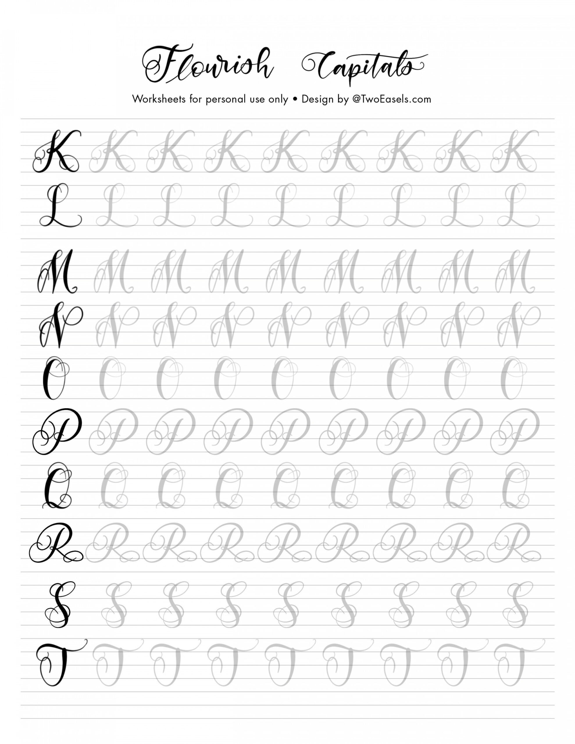 Small Flourish Capital Letters Alphabet Calligraphy - Etsy