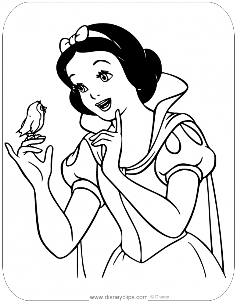 Snow White  Snow white coloring pages, Disney princess coloring