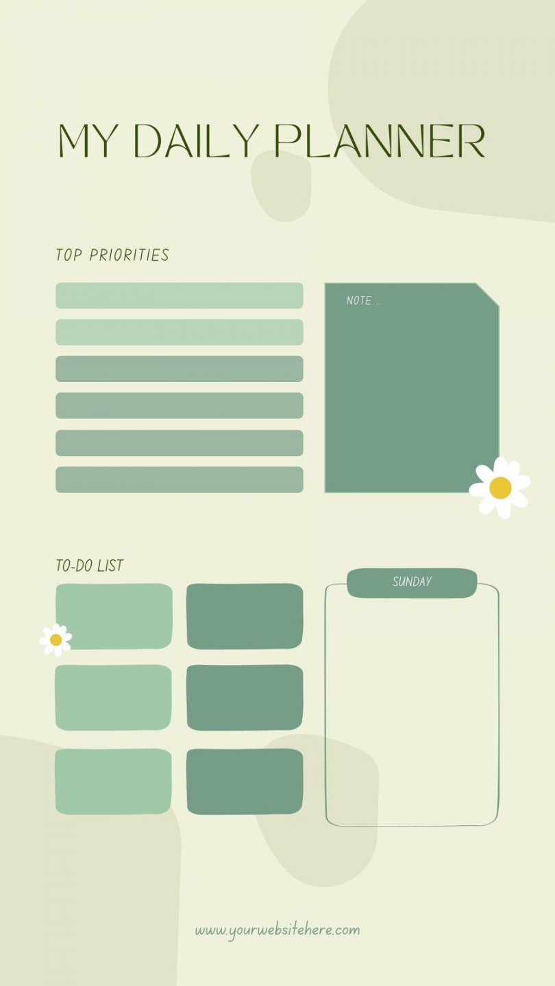 Soft Green Aesthetic Daily Schedule Planner Instagram Story