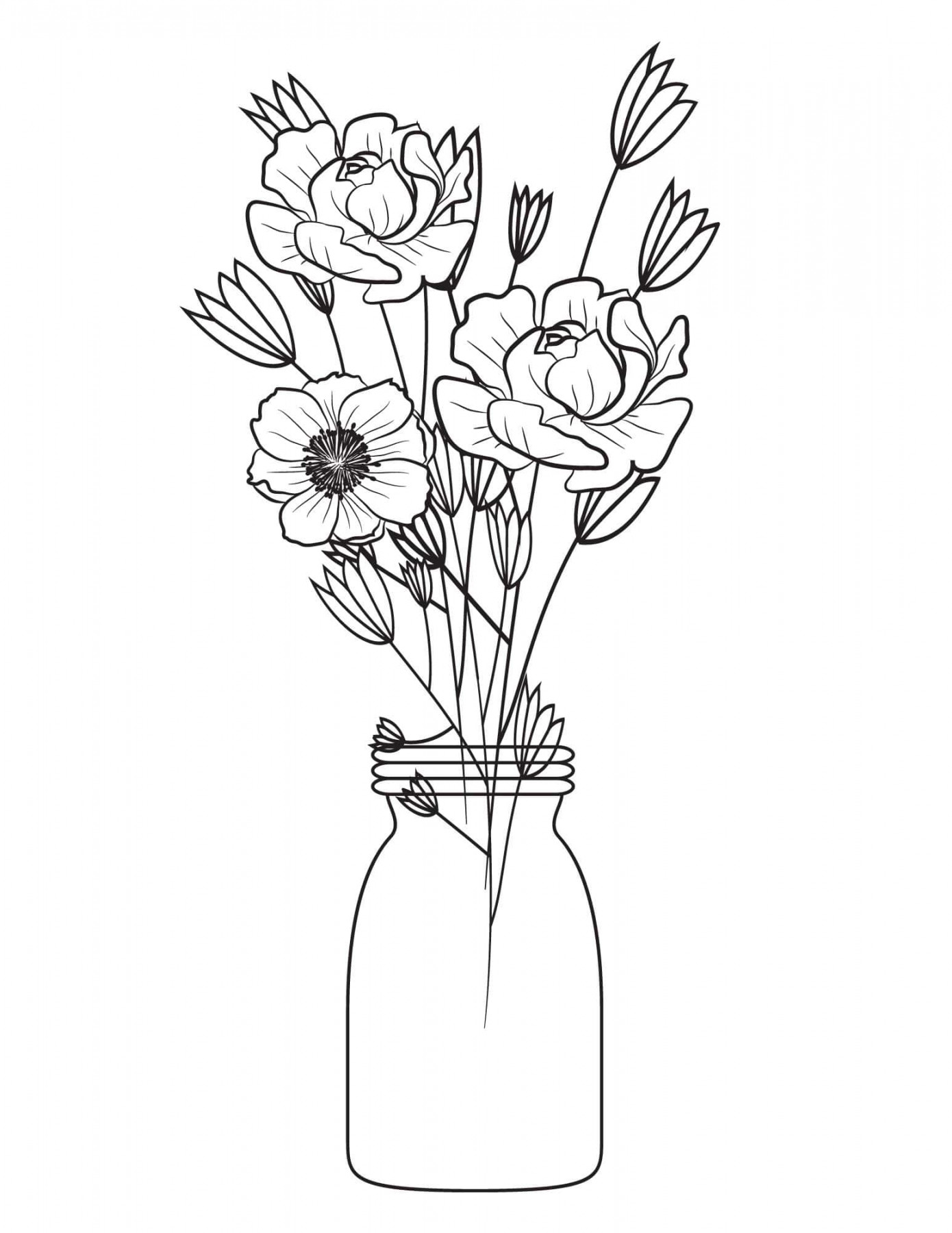 Stunning Flower Coloring Pages For Kids and Adults