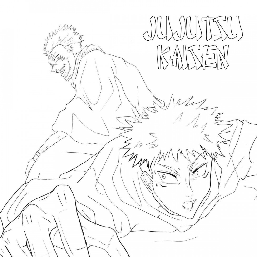 Sukuna and Yuji Itadori coloring page - Download, Print or Color