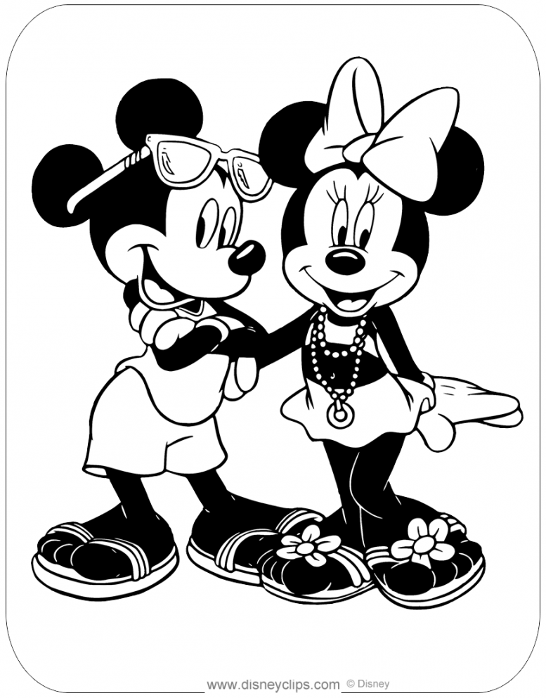 Summer Coloring  Mickey mouse, Minnie mouse stickers, Disney