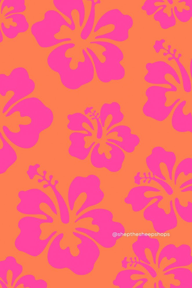 Summer hibiscus hawaiian flower aesthetic trendy background