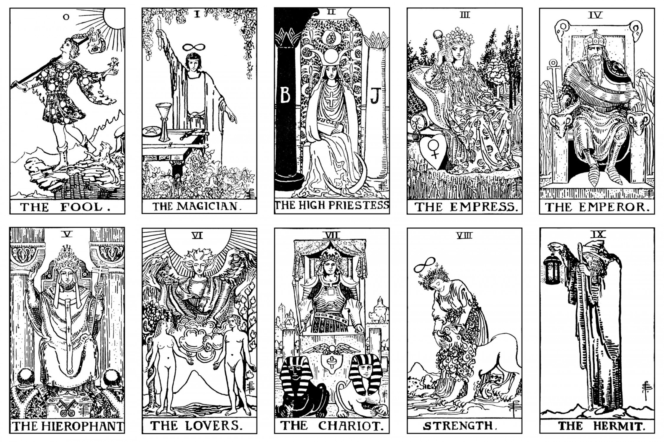 Tarot Card Coloring Pages — Daily Tarot Draw