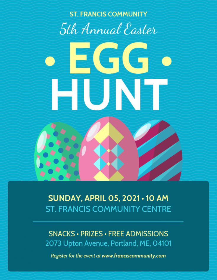 Teal Easter Egg Hunt Flyer - Venngage