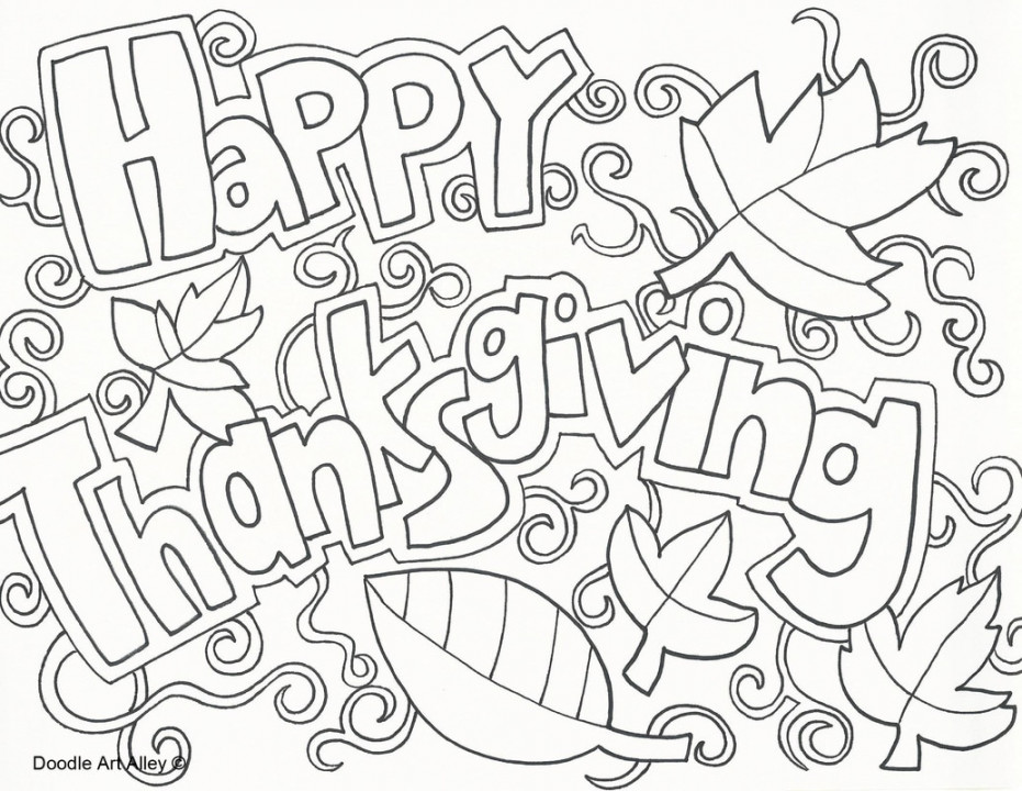 Thanksgiving Coloring Pages - DOODLE ART ALLEY