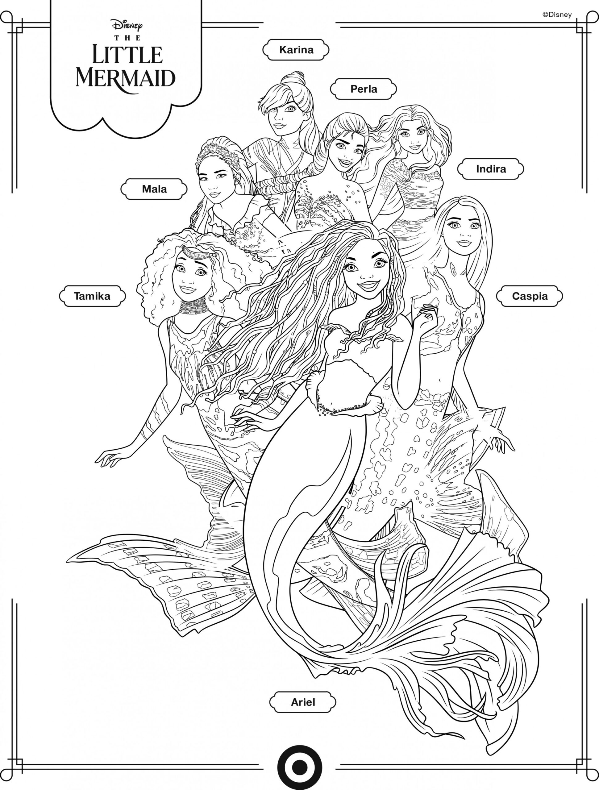 The Little Mermaid live action movie  coloring pages with