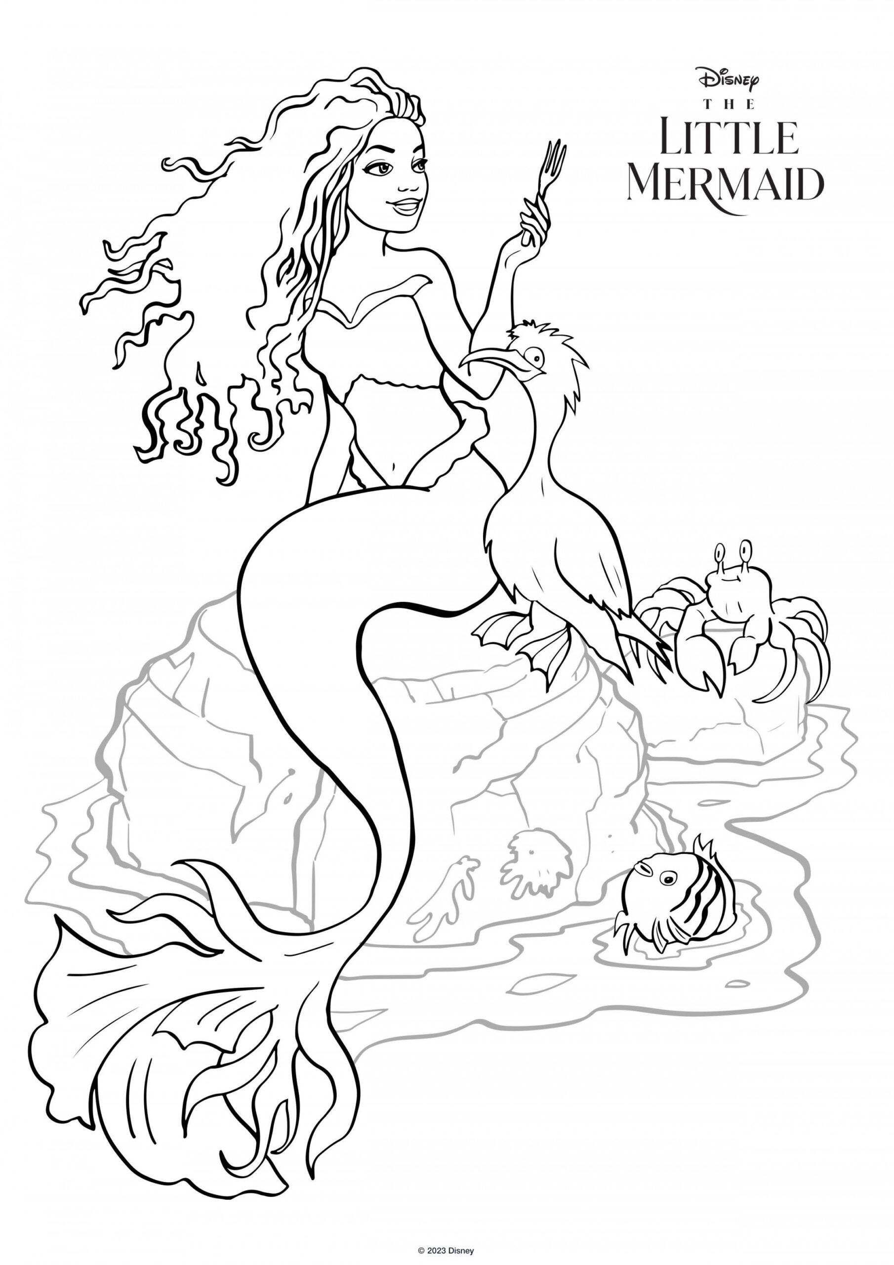 The Little Mermaid live action movie  coloring pages with