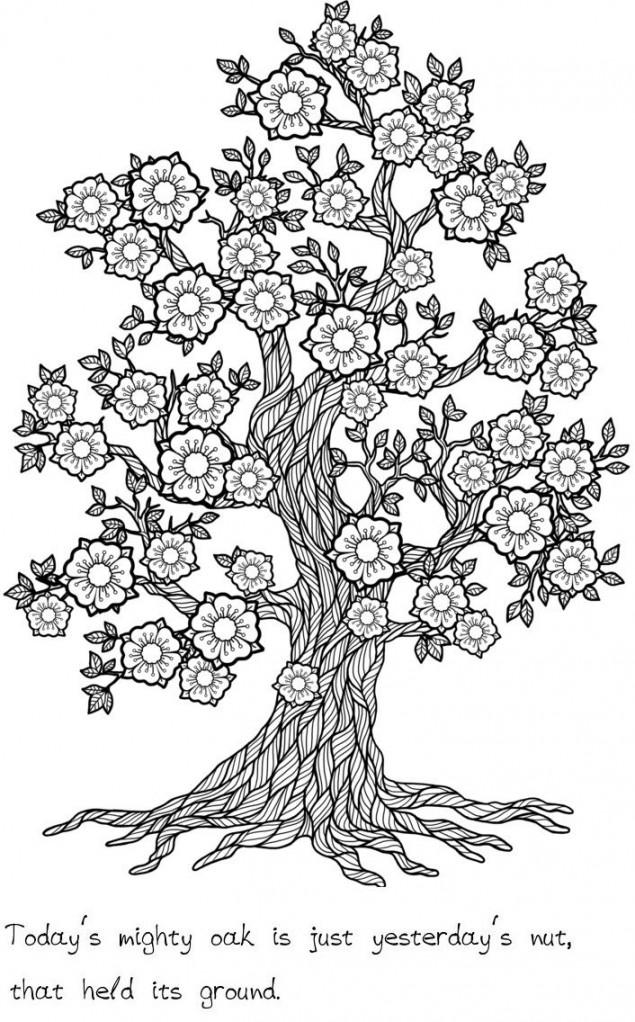 Trees of Wisdom Coloring Book: Wise Tree Quotes With Sketches For