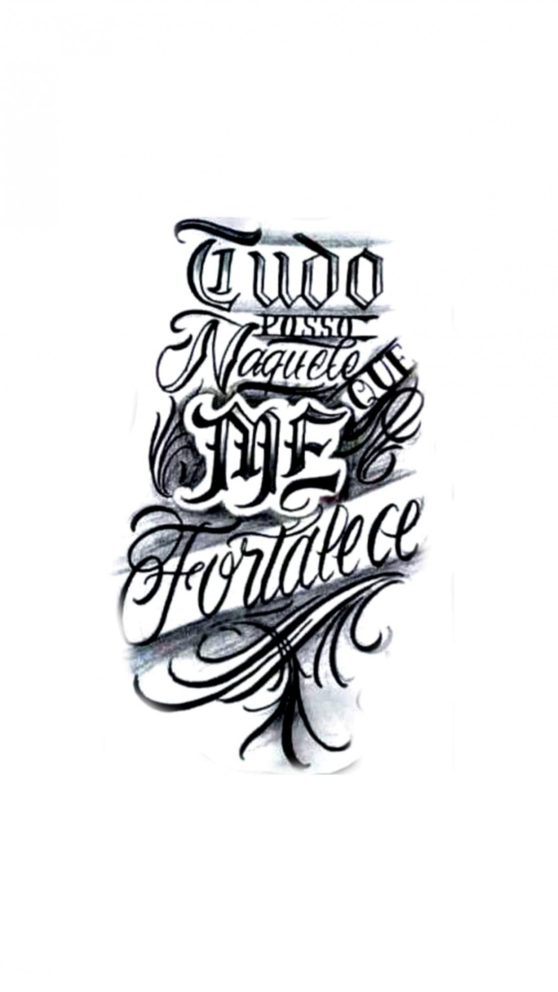 tudo posso naquele que me fortalece  Tatuagem de texto, Letras