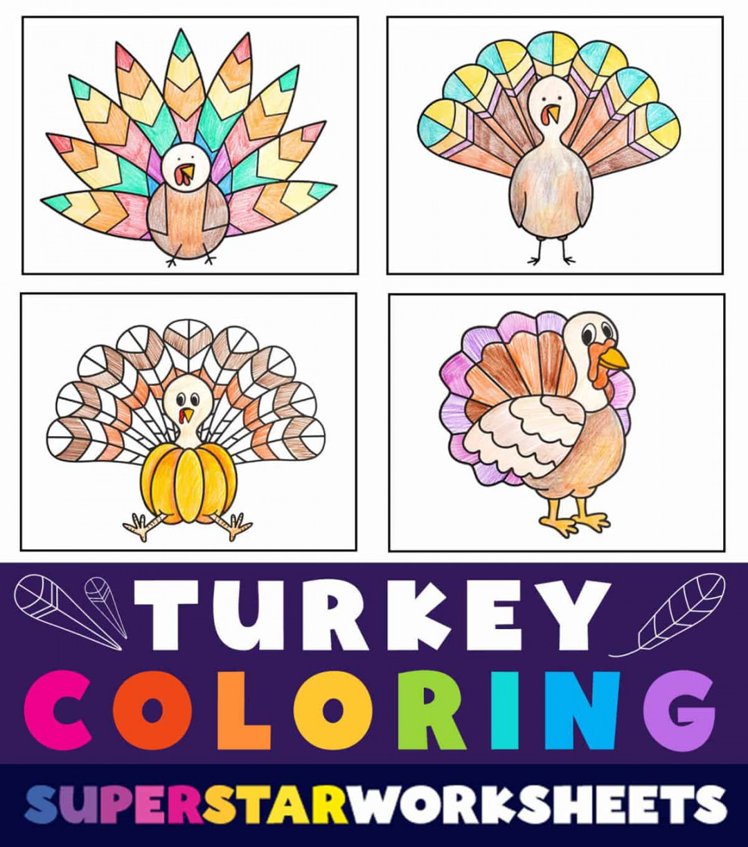 Turkey Coloring Pages - Superstar Worksheets