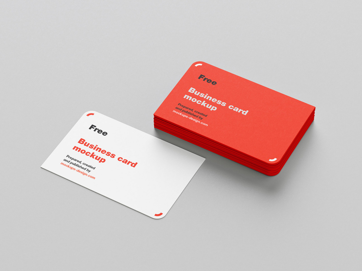 Two rounded corner business card mockup - Mockups Design