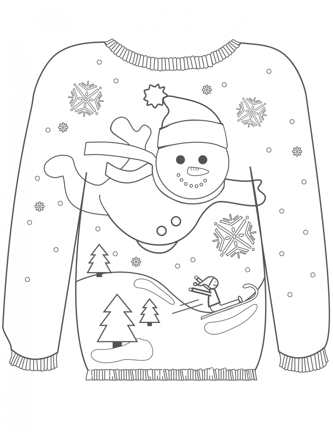 Ugly Christmas Sweater Colouring Pages - Mum In The Madhouse