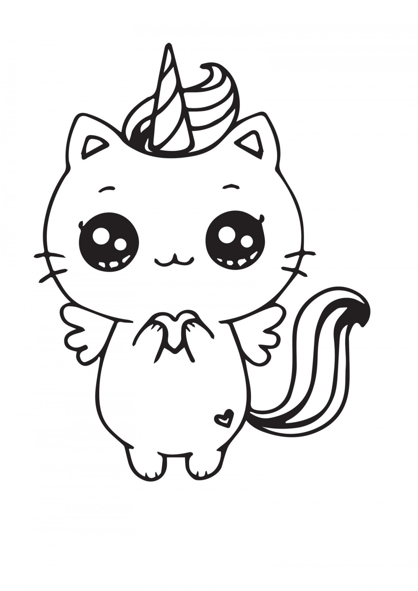 Unicorn Cat Coloring Pages Printable for Free Download