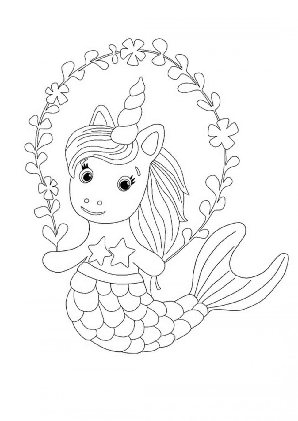 Unicorn Mermaid Coloring Pages -  Free Printable Coloring Pages