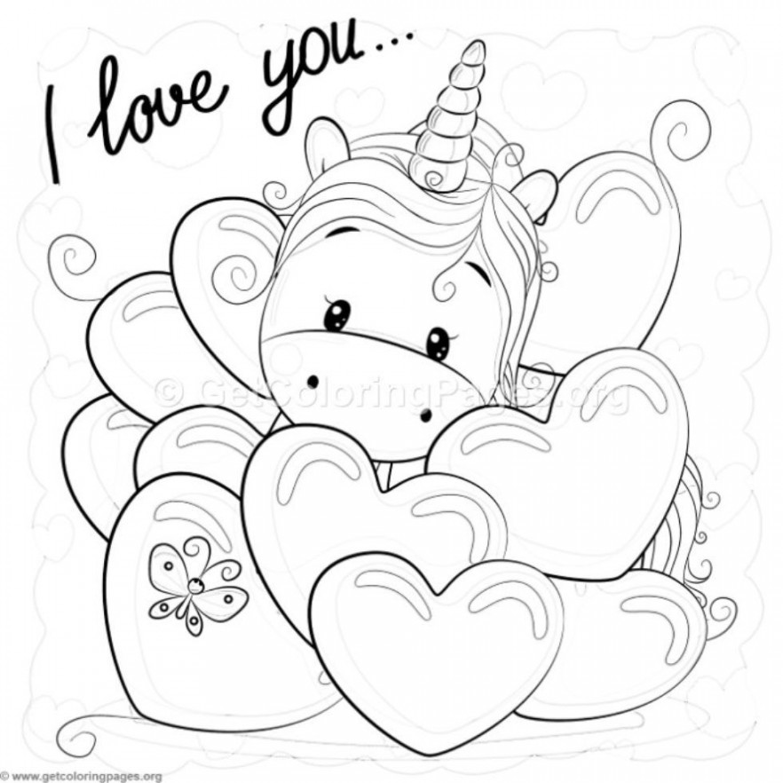 Valentine I Love You Unicorn Coloring Pages – GetColoringPages