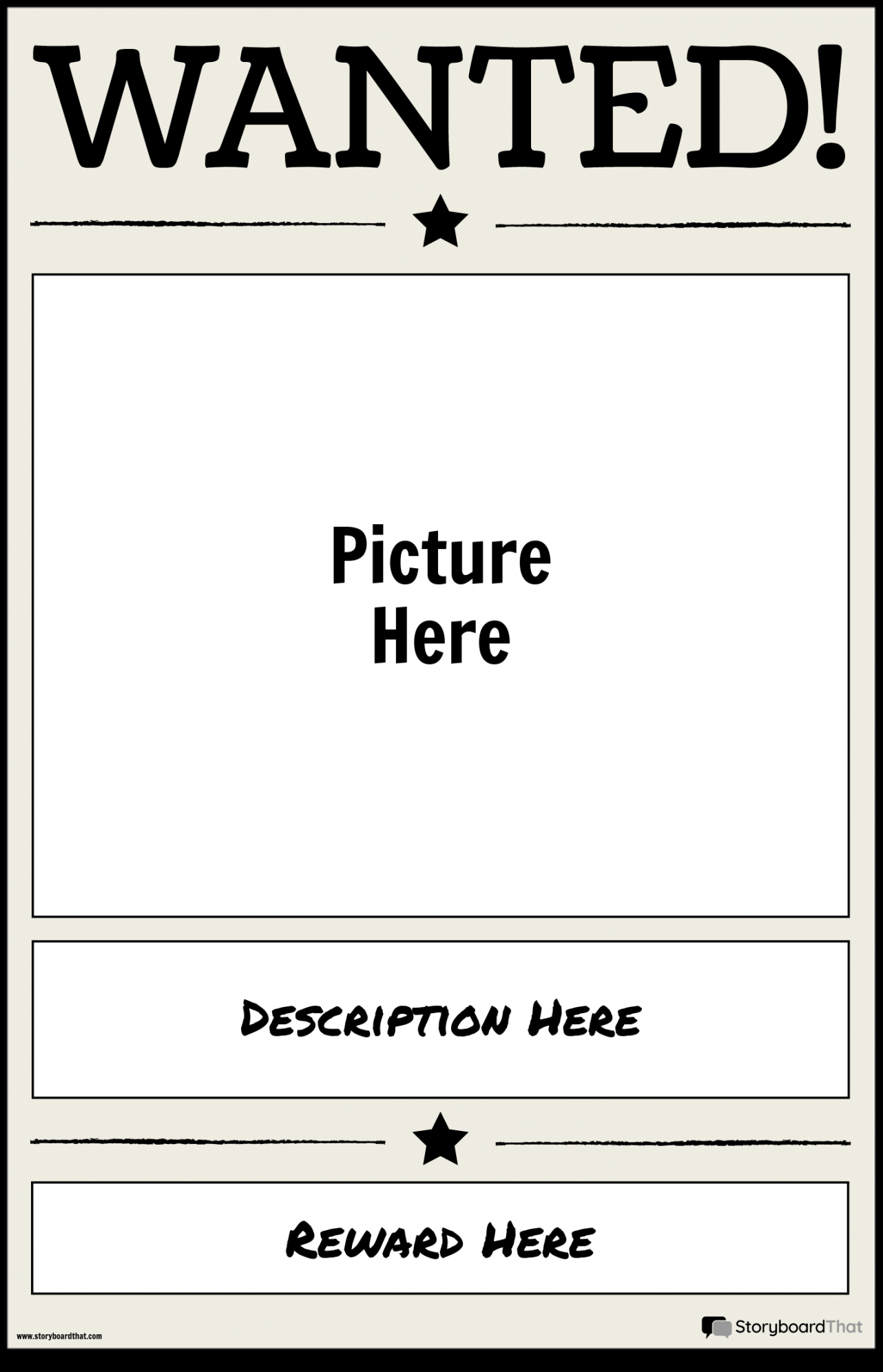 Wanted Poster  Storyboard von poster-templates